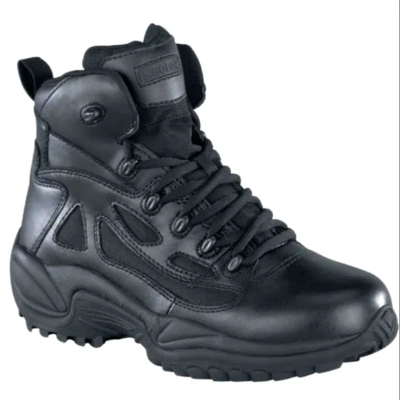 Reebok RB864 Rapid Response Composite Toe Side Zip 6 Black Boot Sz 8.5 - Picture 1 of 13